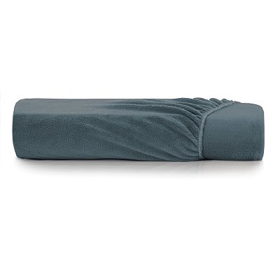 Lençol com Elástico Blend Malha com Plush Queen - Azul Profile - Altenburg