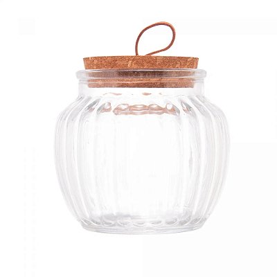 Pote de Vidro com Tampa de Rolha e Puxador Classic - 600ml - Lyor