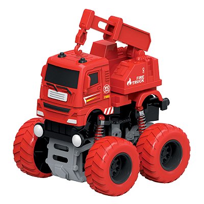 Carro Bombeiro Maluco - Guindaste - DM Toys