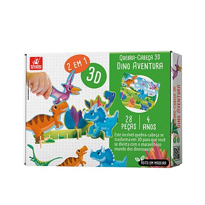 Quebra-Cabeça 3D Dino Aventura - Brincadeira de Criança