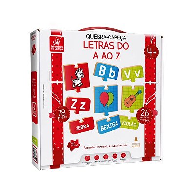 Quebra Cabeça Letras do A ao Z - Brincadeira de Criança