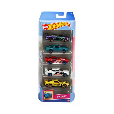 Kit Hot Wheels 5 Unidades - HW Drift - Mattel