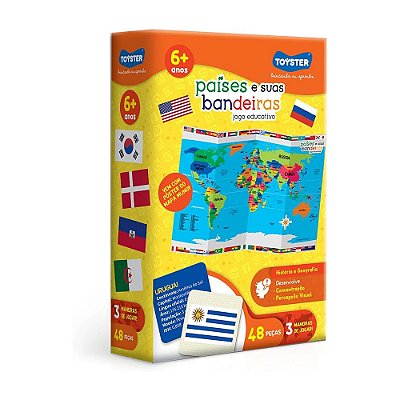 Jogo Países e Suas Bandeiras - 48 Peças - Toyster
