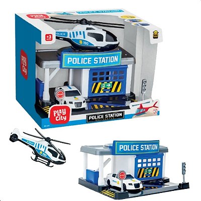 Helicóptero com Estação de Viatura Policial - BS Toys