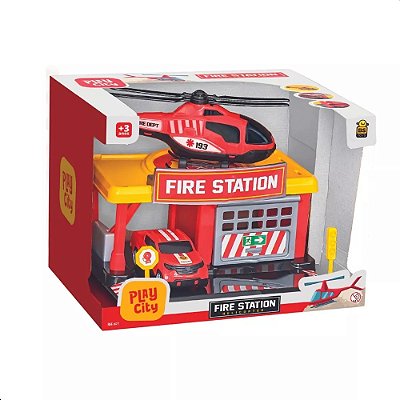 Helicóptero com Estação de Bombeiro - BS Toys