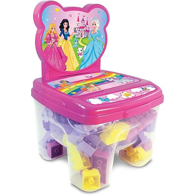 Cadeira Toy Blocos - Princesas - 48 Peças - GGB Brinquedos