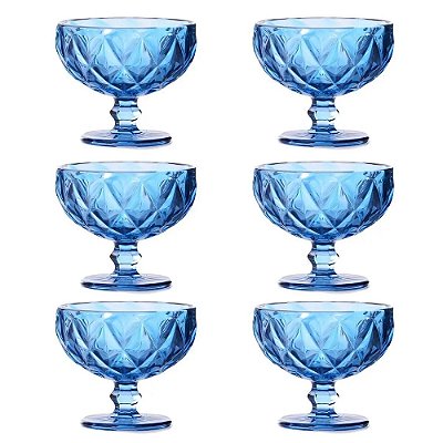 Jogo de Taças Coquetel Azul - 310ml - 6 Peças - Class Home