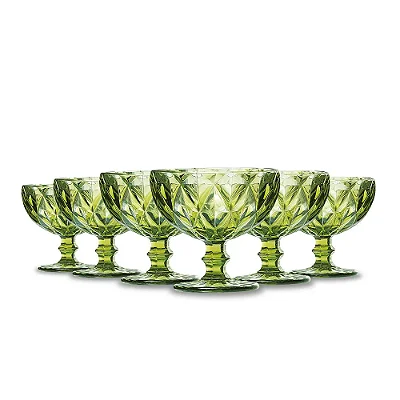 Jogo de Taças Coquetel Verde - 310ml - 6 Peças - Class Home
