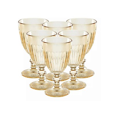 Jogo de Taças Athena 340ml - Dourado - 6 Peças - Wincy