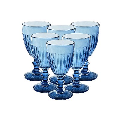 Jogo de Taças Athena 340ml - Azul - 6 Peças - Wincy