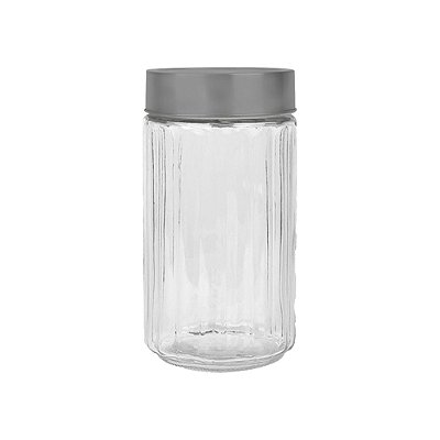 Pote De Vidro Sleek Com Tampa Inox - 1,8L - Mimo Style