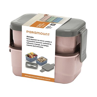 Mini Marmita Prática Dupla com Colher Light Rose - Paramount