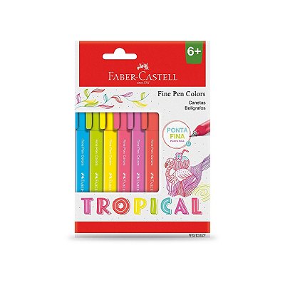 Conjunto de Canetas Fine Pen Colors - 6 Cores - Faber Castell