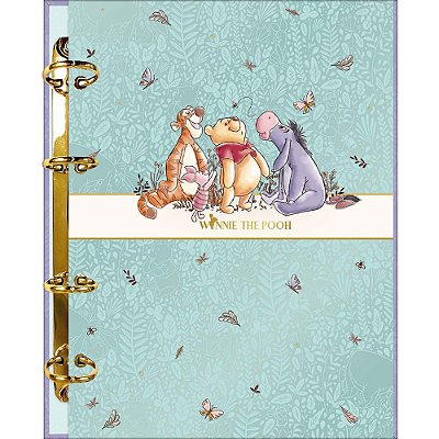 Caderno Argolado Cartonado Colegial - Pooh - Verde - 160 Folhas - Tilibra