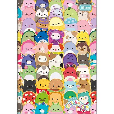 Caderno Brochura 1/4 Squishmallows - Pelúcias - 80 Folhas - Tilibra