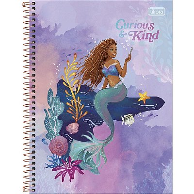 Caderno Espiral A Pequena Sereia - Curious and Kind - 80 Folhas - Tilibra