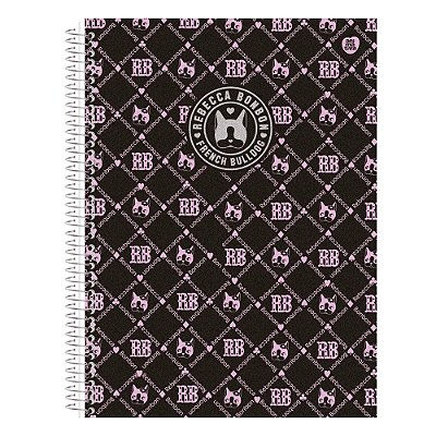 Caderno Rebeca Bonbon - 80 Folhas - Rosa e Preto - Animativa