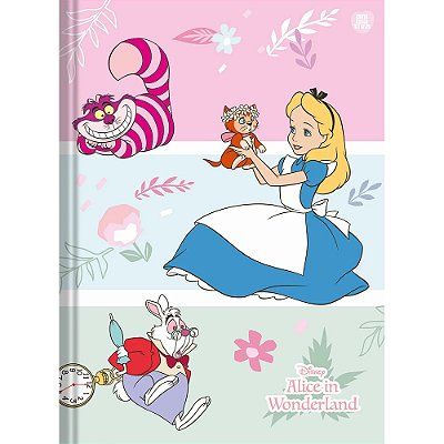 Caderno Brochura Capa Dura Alice In Wonderland - 80 Folhas - Tilibra
