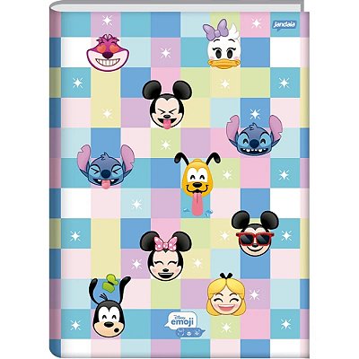 Caderno Brochura Capa Dura Universitário Disney Emoji Quadros - 80 Folhas - Tilibra