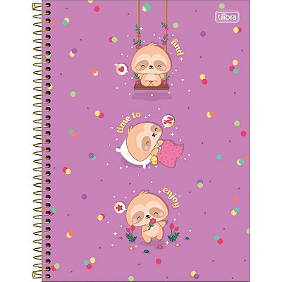 Caderno Espiral Mellow - Bicho Preguiça - 80 Folhas - Tilibra