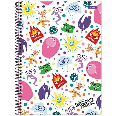 Caderno Capa Dura Universitário Divertidamente 2 Joy - 160 Folhas - Foroni
