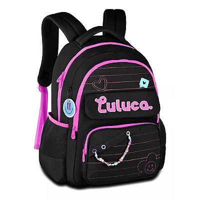 Mochila de Costas Luluca Smile - Preta - Clio Style