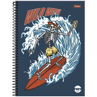 Caderno Fuzy Wild Wave - 80 Folhas - Foroni