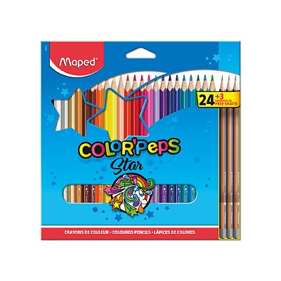 Lápis de Cor Color’Peps Star - 24 Cores - Maped