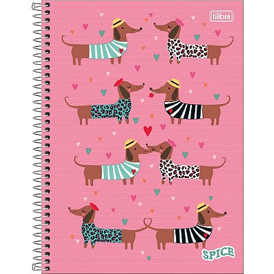 Caderno Capa Dura Spice Dogs - 80 folhas - Tilibra