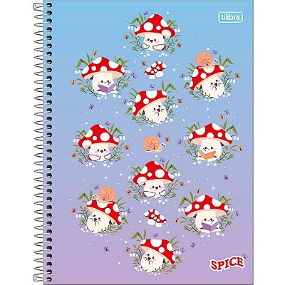 Caderno Capa Dura Spice Cogumelos - 80 folhas - Tilibra