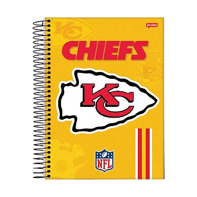 Caderno Capa Dura Universitário NFL Chiefs - 80 Folhas - Jandaia