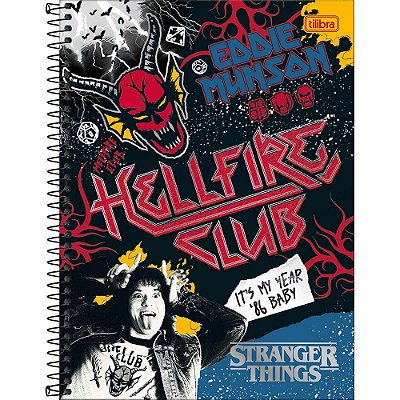 Caderno Stranger Things Hell Fire - 80 Folhas - Tilibra