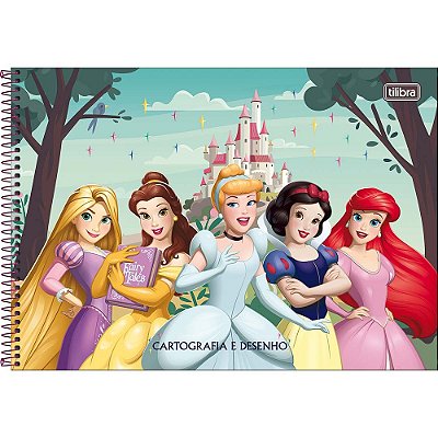 Caderno de Cartografia e Desenho Disney Princesas - Castelo - Tilibra