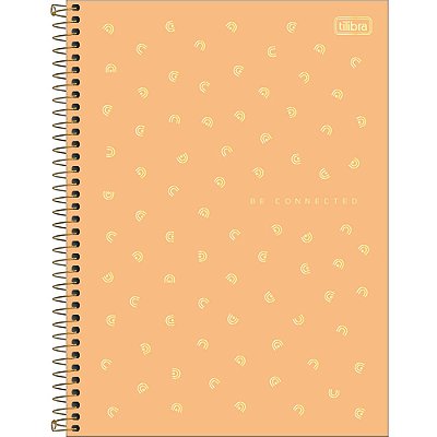 Caderno Capa Dura Connect Neon - Salmão - 80 Folhas - Tilibra