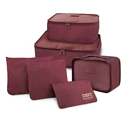 Kit Organizador de Malas 6 Peças - Marsala - Jacki Design