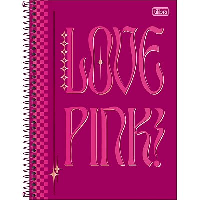 Caderno Espiral Love Pink - Quadriculado - 160 Folhas - Tilibra