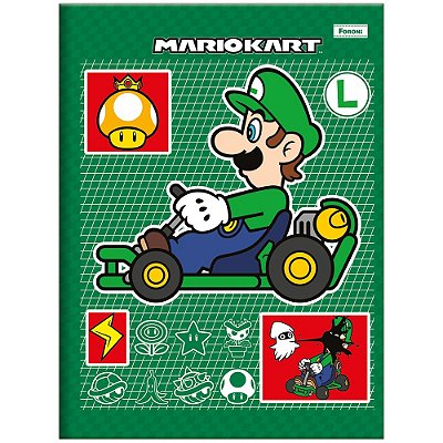 Caderno Mario Kart - Luigi - 80 Folhas - Foroni