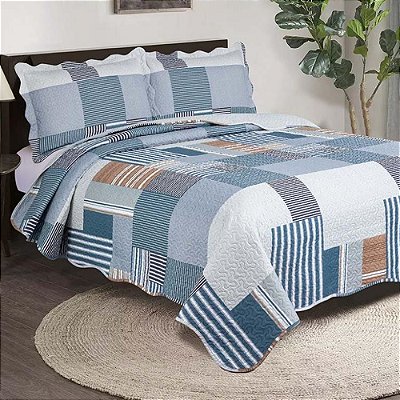 Kit Colcha Evolution Patchwork Queen - Barô - Camesa