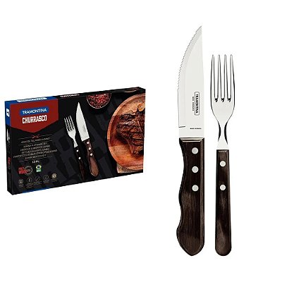 Jogo de Talheres Jumbo Churrasco Polywood - 12 Peças - Tramontina