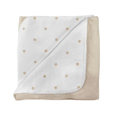 Manta Micropolar Velvet - Poá Bege - Laço Bebê