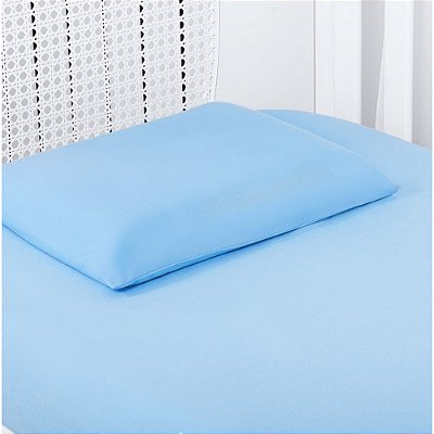 Jogo de Lençol Malha Penteada - Azul - 2 peças - Batistela Baby