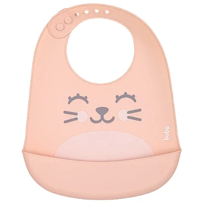 Babador de Silicone com Pega Migalhas Gumy - Rosa - Buba