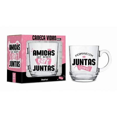 Caneca Urban de Vidro - Amigas Que Bebem Juntas - 300ml - Brasfoot