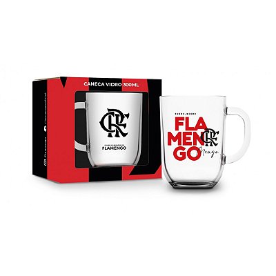 Caneca de Vidro Toronto - Flamengo - 300ml - Brasfoot