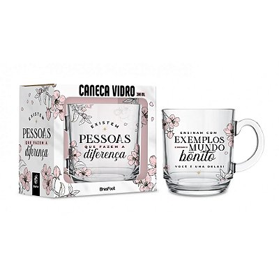 Caneca de Vidro - 300ml - Pessoas que Fazem a Diferença - Brasfoot