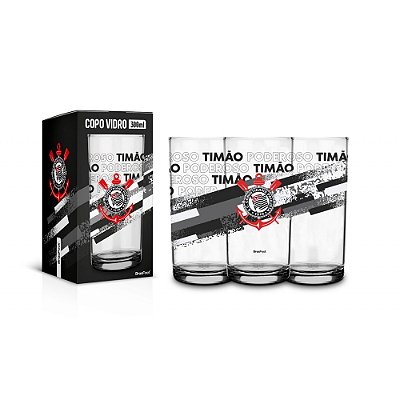 Copo de Vidro Corinthians - 300ml - Brasfoot