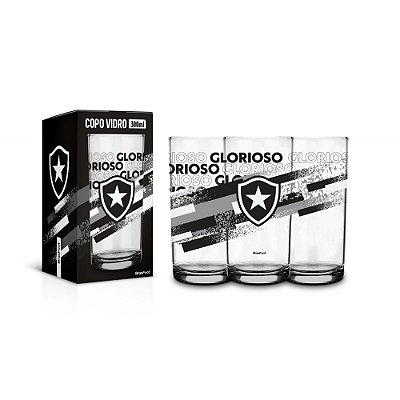 Copo de Vidro Botafogo - 300ml - Brasfoot