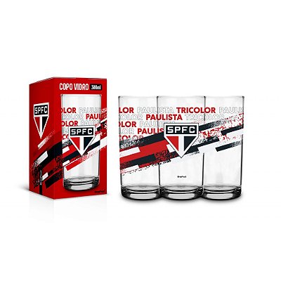 Copo de Vidro São Paulo - 300ml - Brasfoot