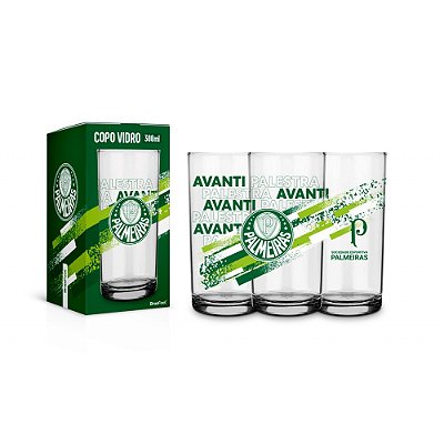 Copo de Vidro Palmeiras - 300ml - Brasfoot