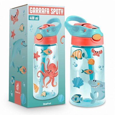 Garrafa Spoty - 480ml - Fundo do Mar - Brasfoot